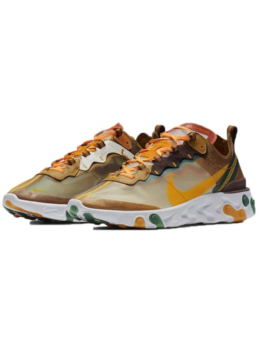 NIKE REACT ELEMENT 87 IVORY ORANGE NEW WITH TAG SIZE 10 US 44 EUR CJ6897-113 9UK